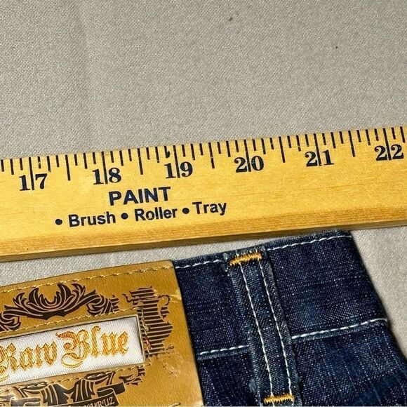 Vintage Raw Blue Shorts Size 42‎ Y2K Hip Hop Skater Baggy Wide Leg White Trim - Picture 5 of 5